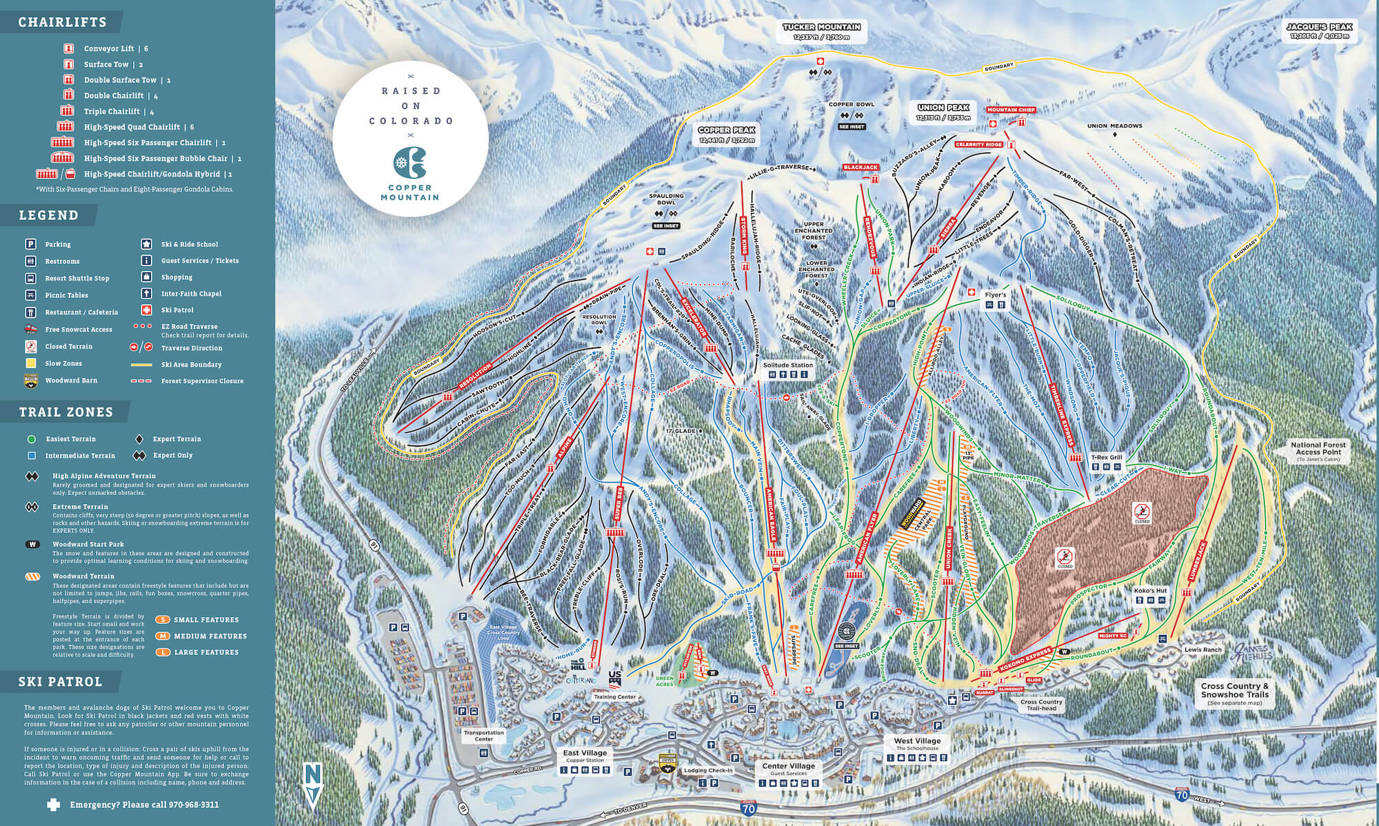 copper mountain frontside trail map