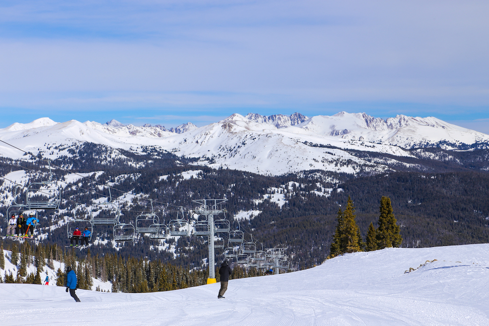 skiing on copper mountain