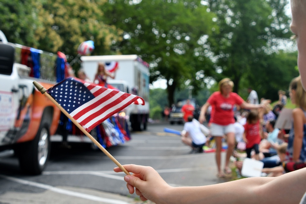 Family at 4th of july parade