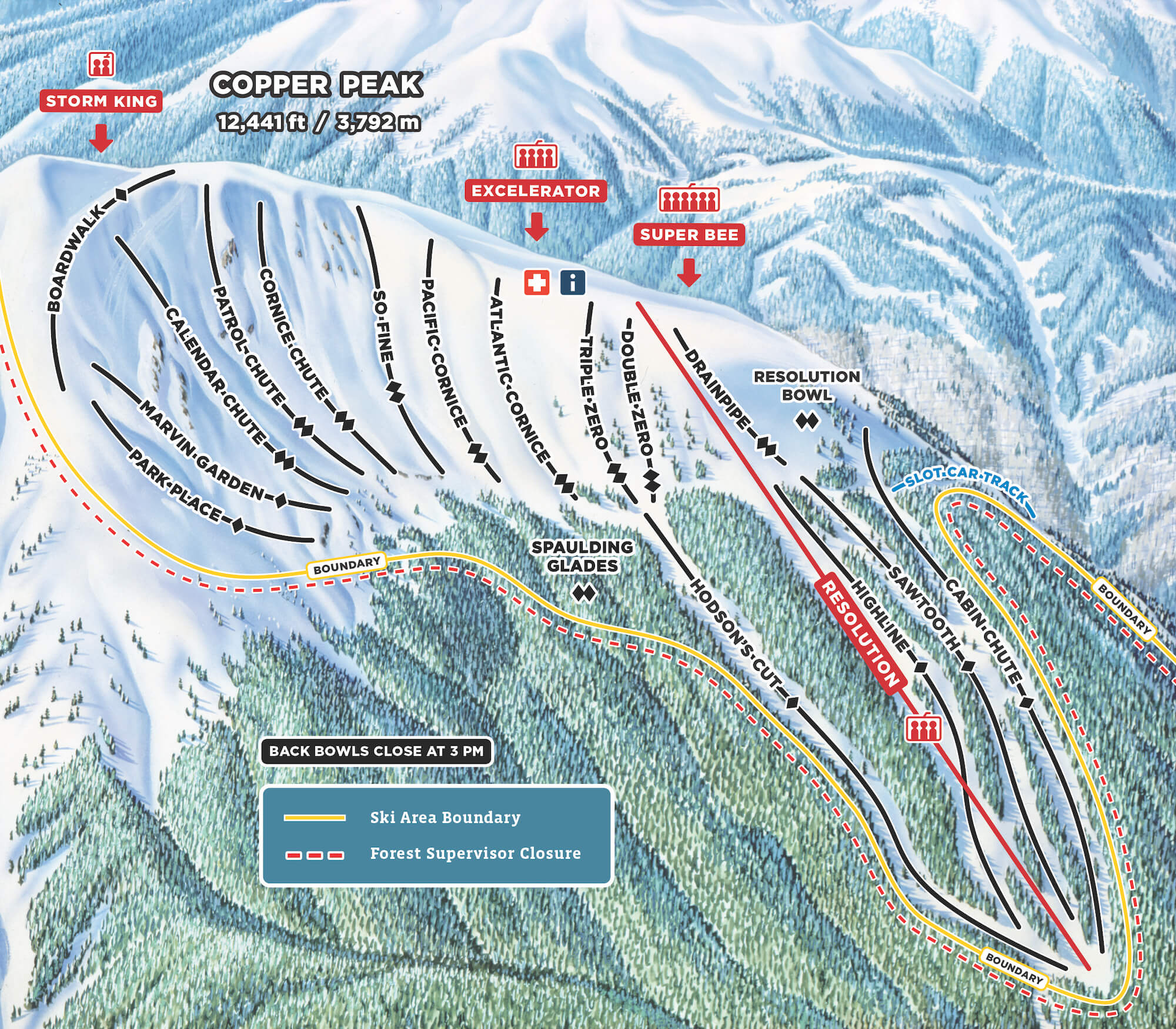 copper peak and spaulding glades trail map